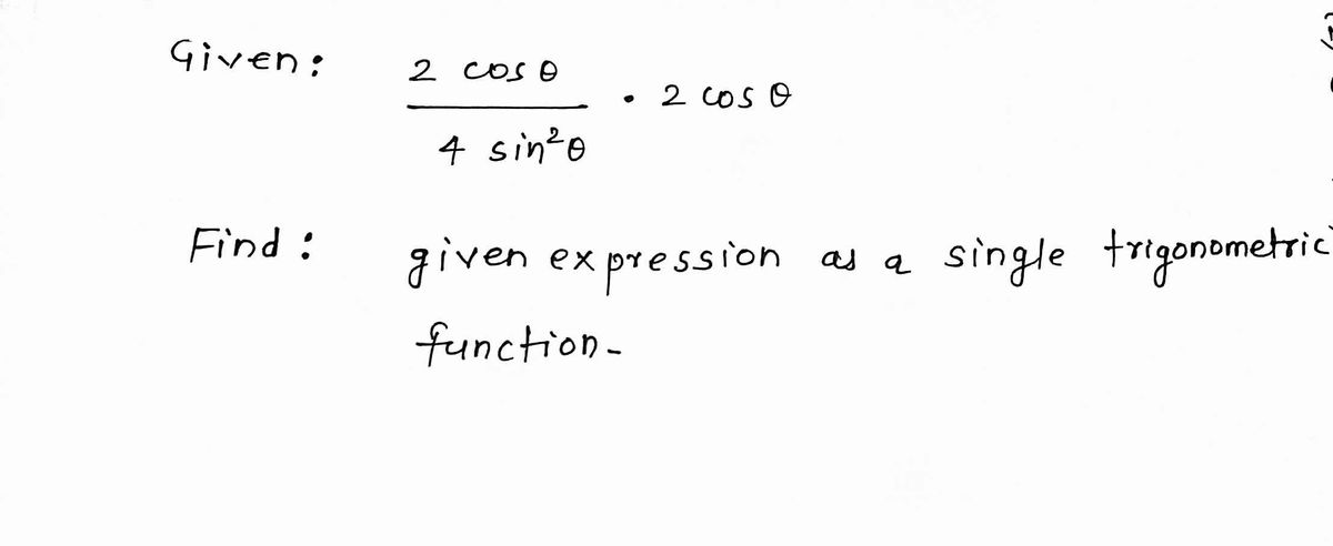 Trigonometry homework question answer, step 1, image 1